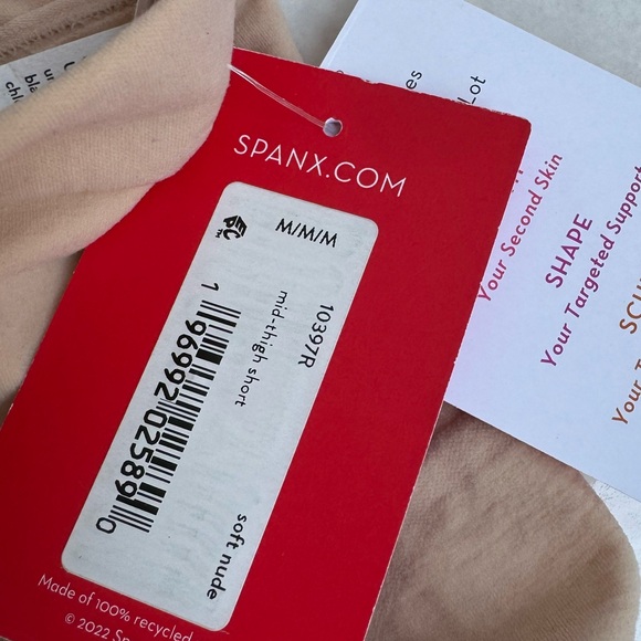 SPANX Power Short Everyday Shaping Mid-Thigh Short Soft Nude new with tags $36 - Picture 8 of 9